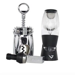 New Vinturi Wine Aerator, Corkscrew, and Wine Stopper Set